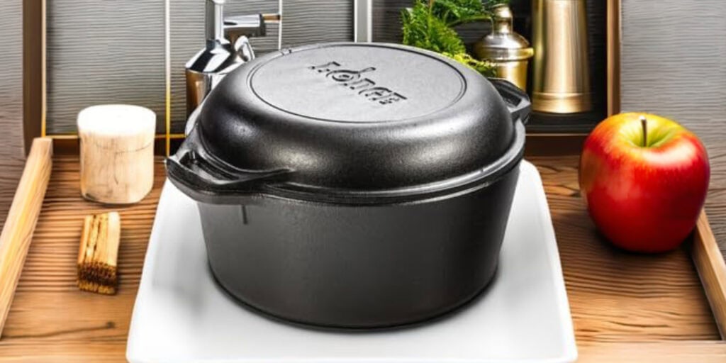 Lodge cast iron Dutch oven for baking sourdough loaves